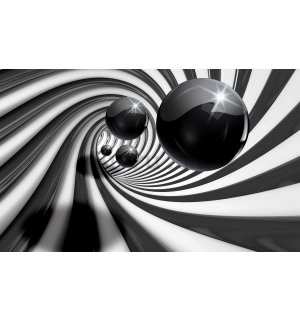 Fotomurale in TNT: Palline nere e spirale - 184x254 cm