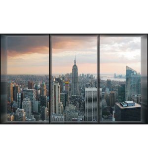 Fotomurale in TNT: Vista su Manhattan dalla finestra - 254x368 cm
