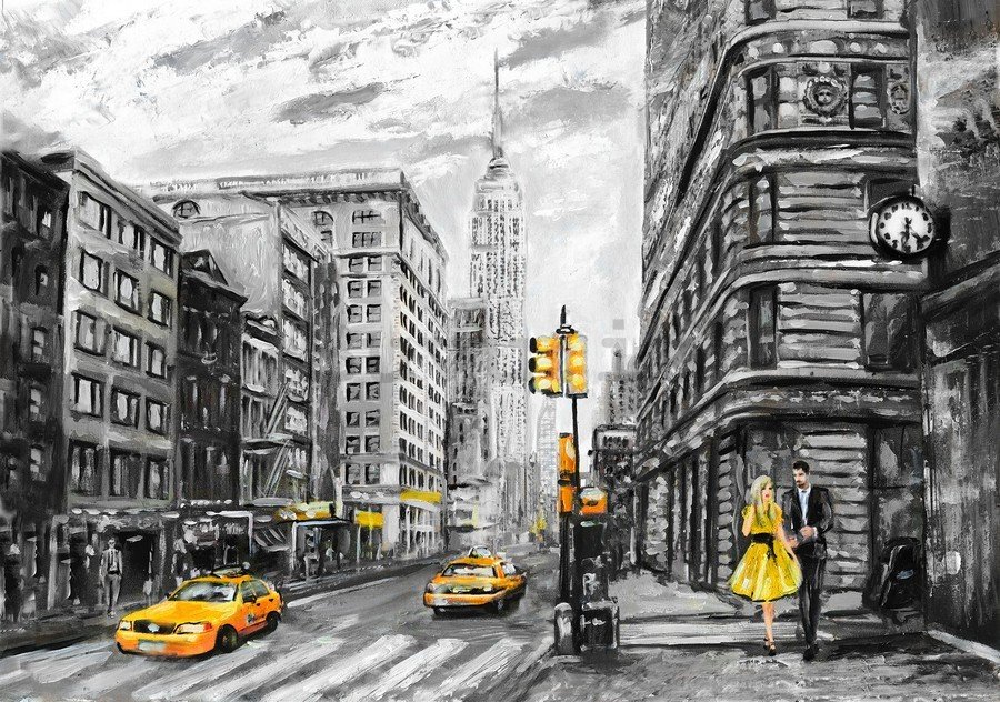 Fotomurale: New York (dipinta) - 184x254 cm