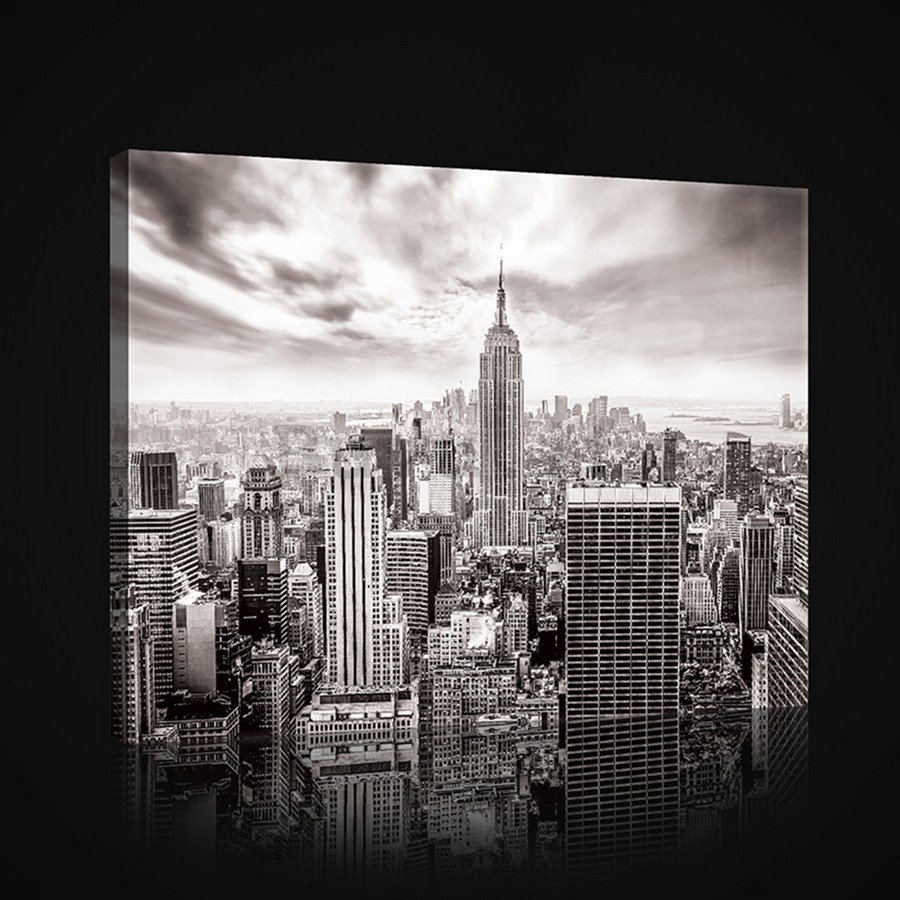 Quadro su tela: Vista di New York (in bianco e nero) - 75x100 cm