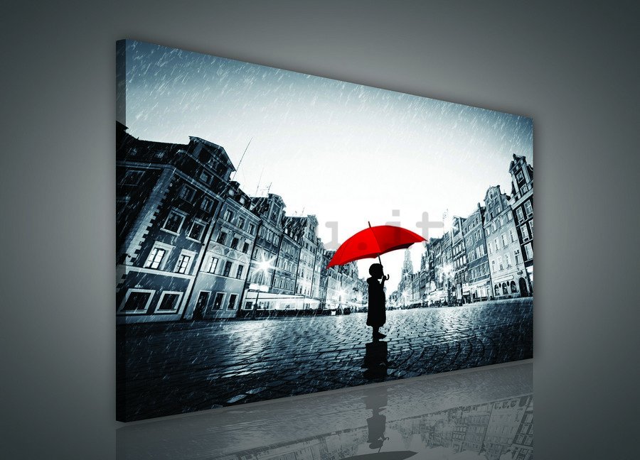 Quadro su tela: Sotto la pioggia - 75x100 cm