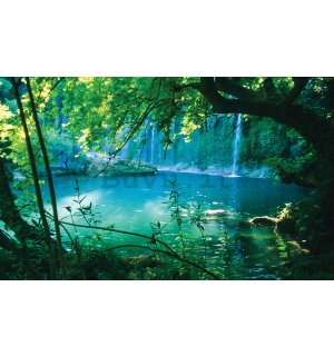 Fotomurale in TNT: Lago e cascata - 104x152,5 cm