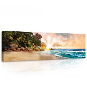 Quadro su tela: Paradiso sulla spiaggia (2) - 145x45 cm