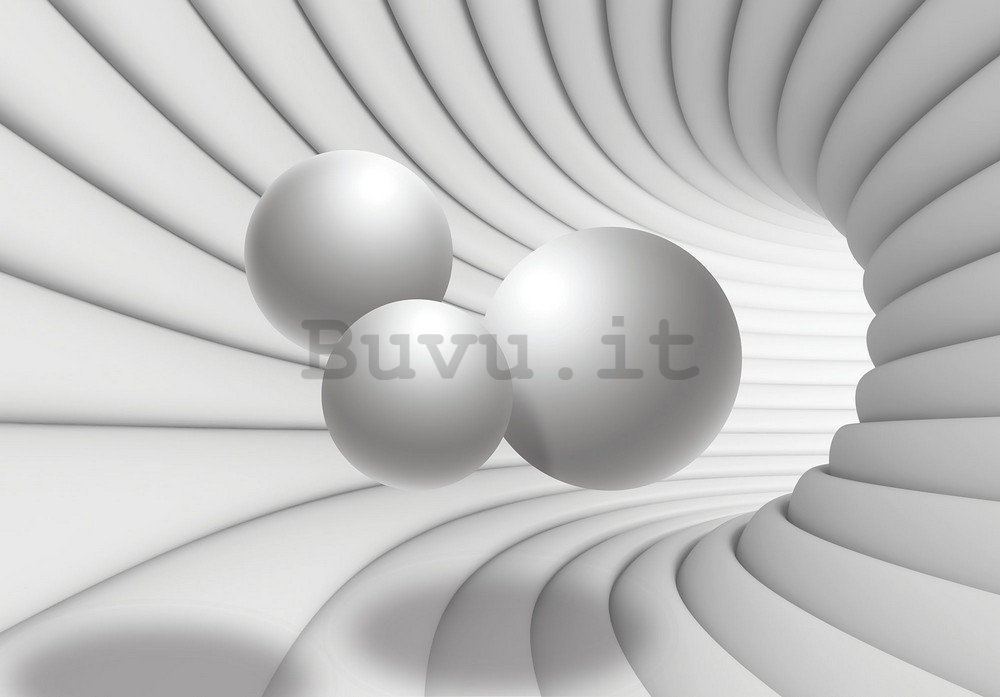 Fotomurale in TNT: Tunnel in 3D (bianco) - 254x368 cm