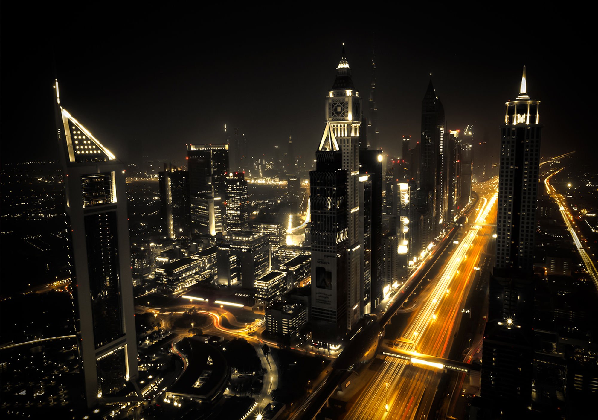 Fotomurale: Dubai di notte (1) - 184x254 cm