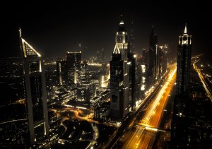 Fotomurale in TNT: Dubai di notte (1) - 184x254 cm