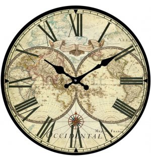 Orologio da parete in vetro - Mappa storica (2)