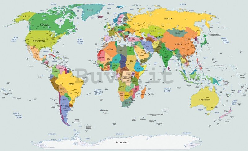 Fotomurale: Mappa del mondo (2) - 184x254 cm