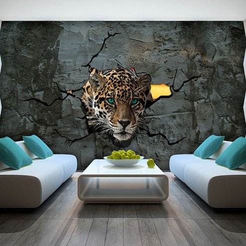 Fotomurale: Ghepardo nella parete - 184x254 cm