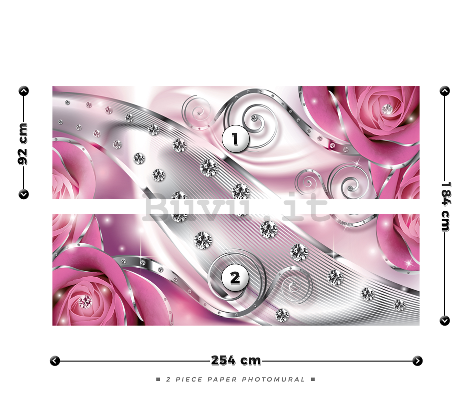 Fotomurale: Astrazione di lusso (rosa) - 184x254 cm
