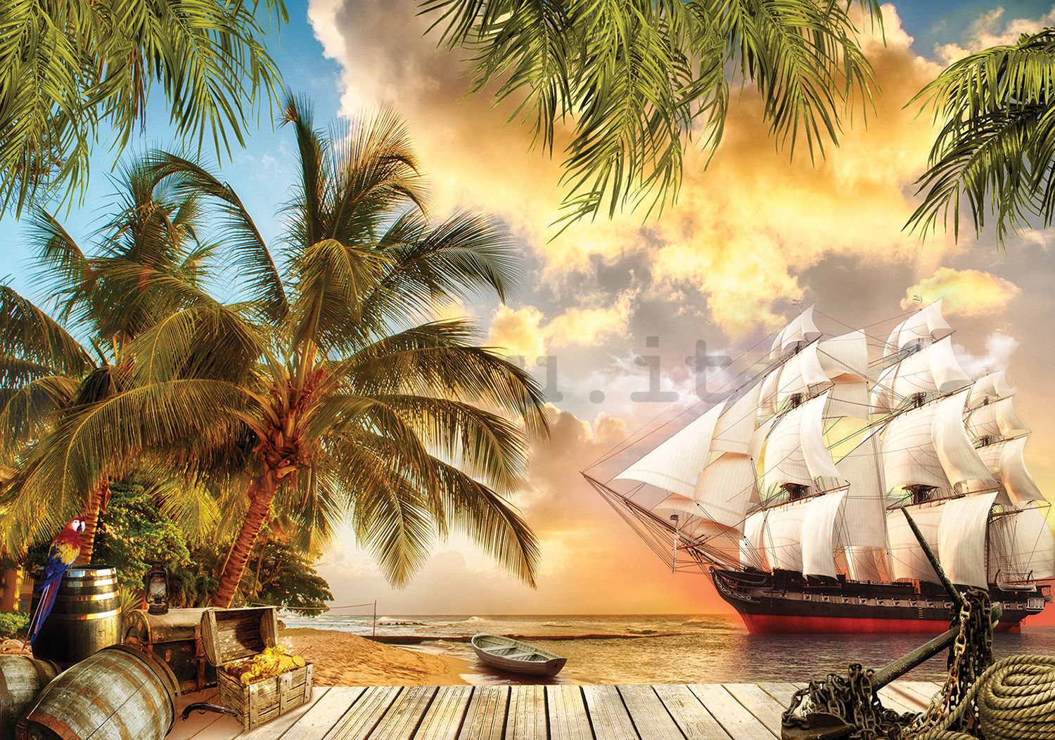 Fotomurale: Barca a vela in paradiso - 184x254 cm