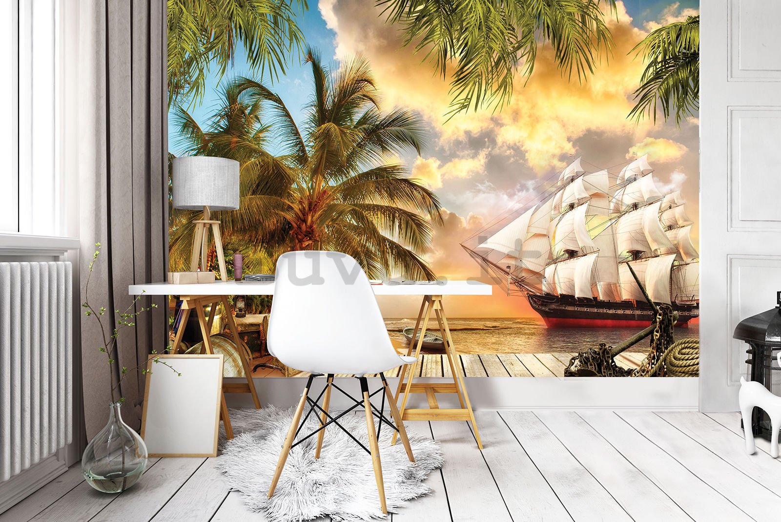 Fotomurale: Barca a vela in paradiso - 184x254 cm
