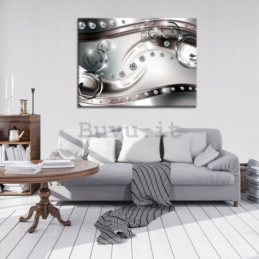 Quadro su tela: Astrazione di lusso (in bianco e nero) - 75x100 cm