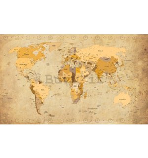 Quadro su tela: Mappa del mondo (Vintage) - 75x100 cm