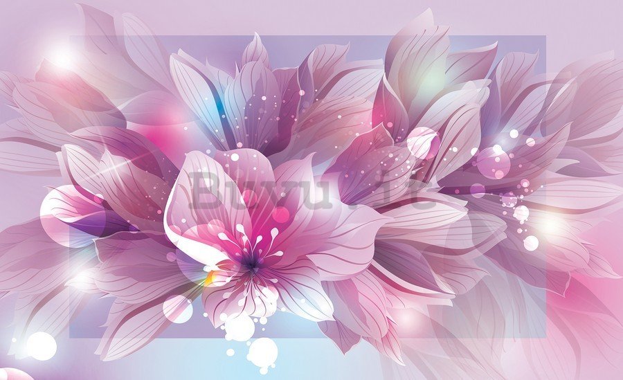 Quadro su tela: Astrazione floreale rosa (2)  - 75x100 cm