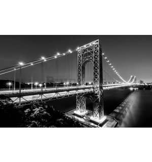 Quadro su tela: Manhattan Bridge (in bianco e nero) - 75x100 cm