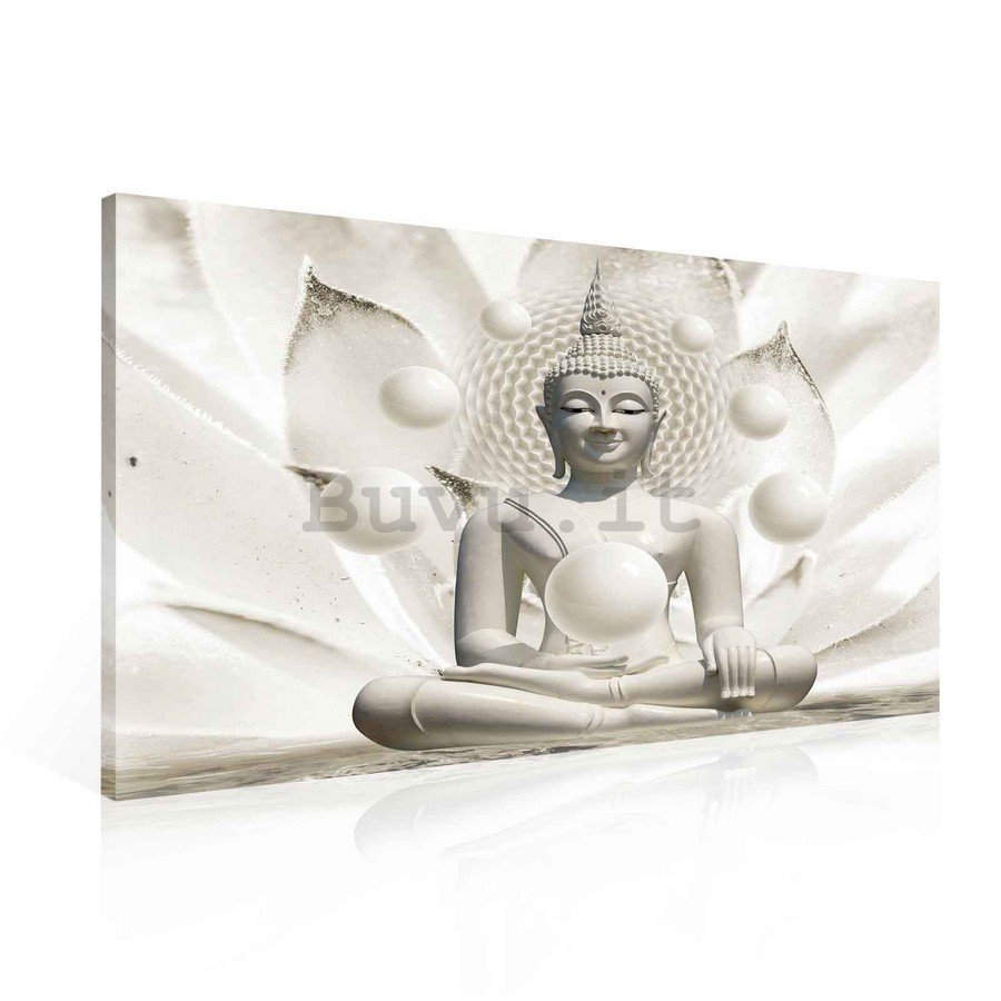 Quadro su tela: Buddha bianco - 75x100 cm