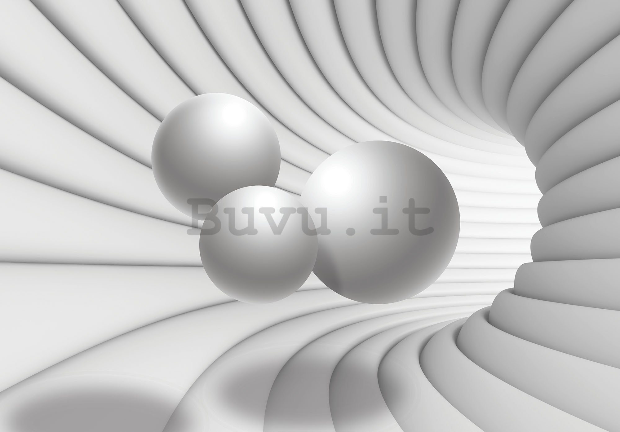 Fotomurale in TNT: Tunnel in 3D (bianco) - 416x254 cm