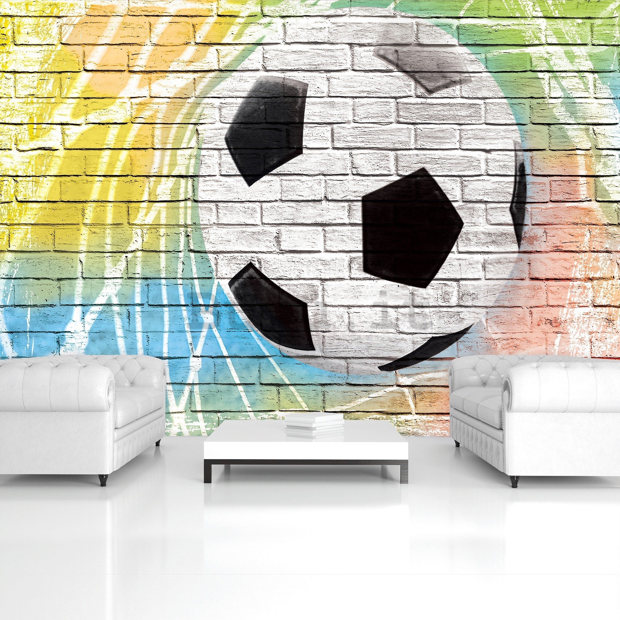 Fotomurale in TNT: Pallone da calcio (dipinto) - 416x254 cm