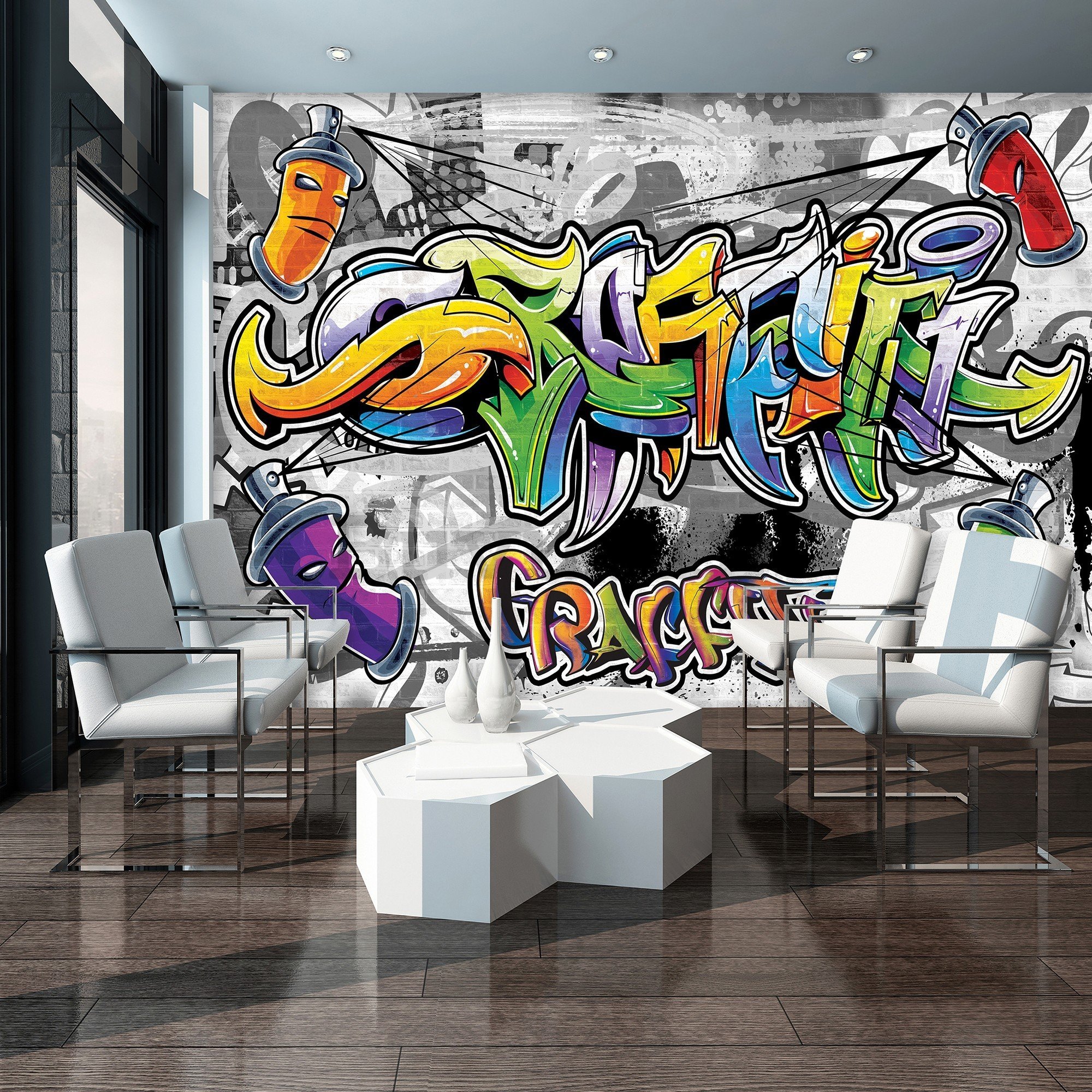 Fotomurale in TNT: Graffiti colorati - 416x254 cm