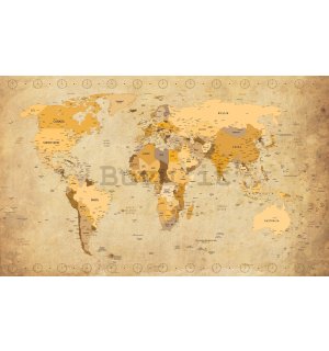 Fotomurale in TNT: Mappa del mondo (Vintage) - 416x254 cm