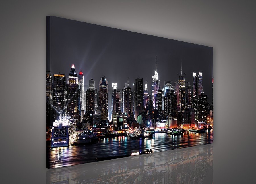 Quadro su tela: New York di notte (2) - 75x100 cm