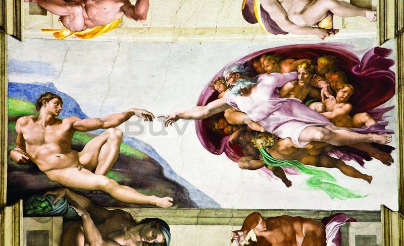 Fotomurale: Creazione di Adamo (Michelangelo Buonarotti) - 254x368 cm