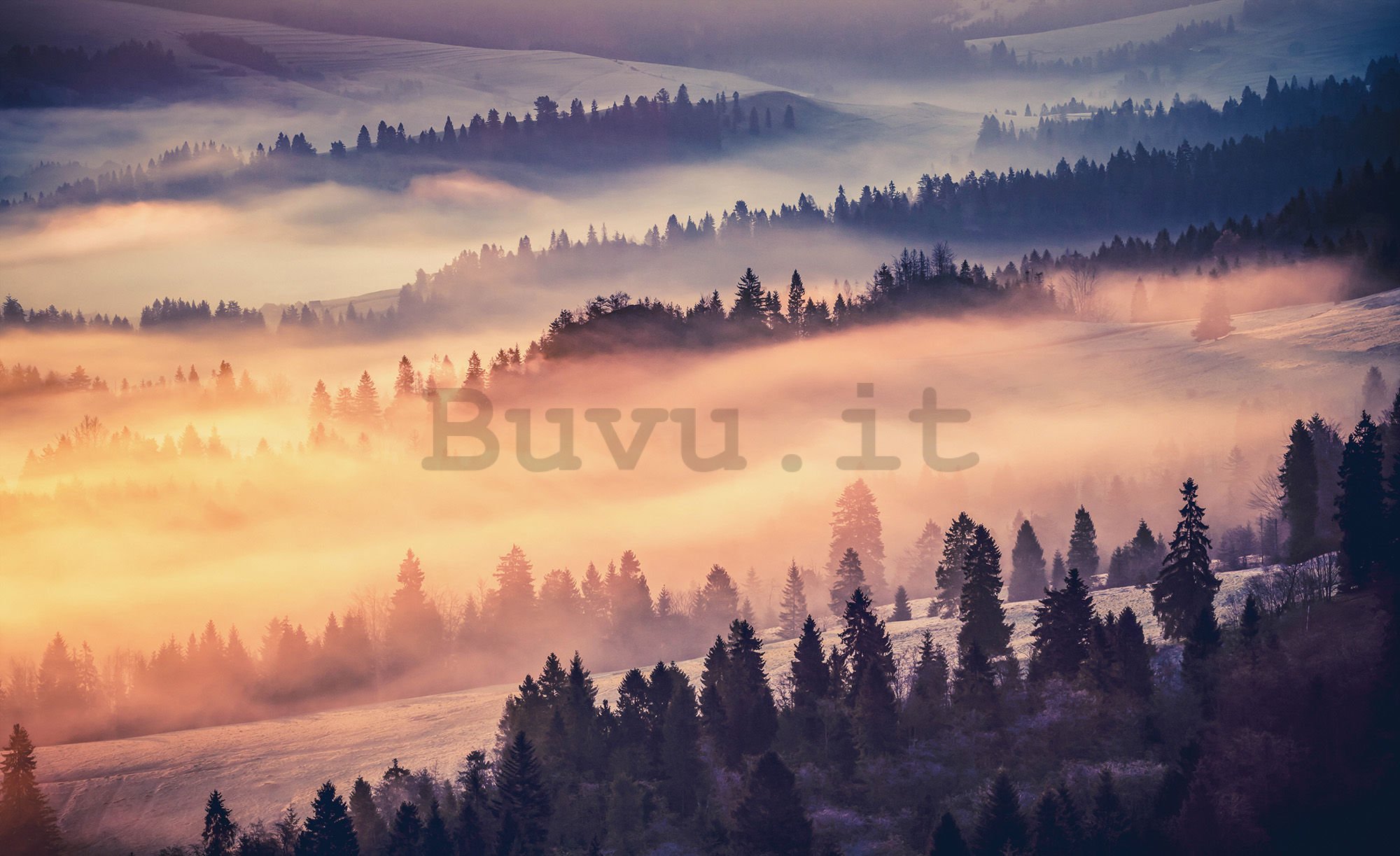 Fotomurale in TNT: Nebbia sulle montagne - 254x368 cm