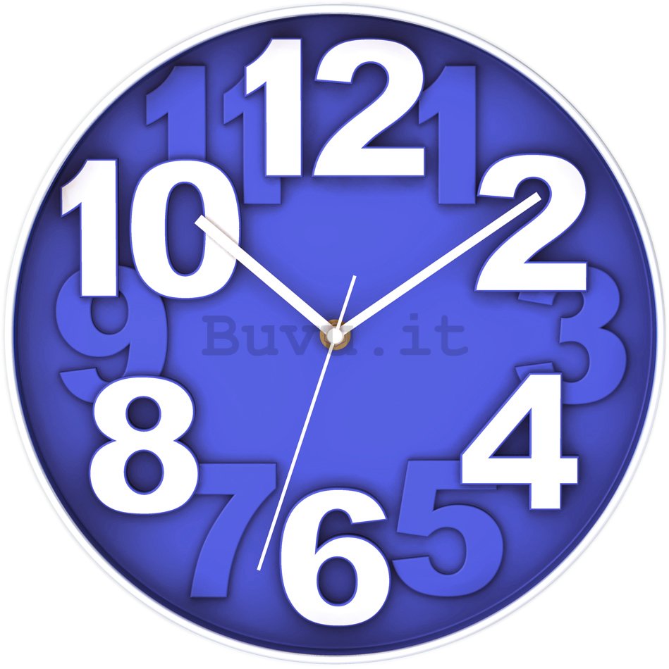 Orologio da parete: Azzurro (numeri grandi) - 30 cm