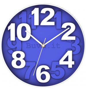 Orologio da parete: Azzurro (numeri grandi) - 30 cm