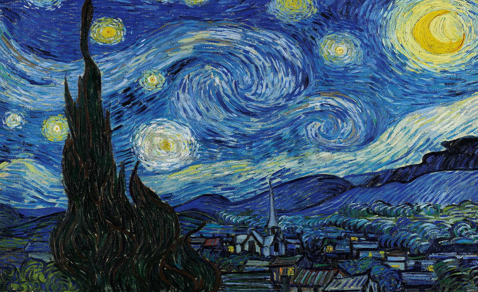 Fotomurale in TNT: Vincent Van Gogh, Notte stellata - 104x70,5cm