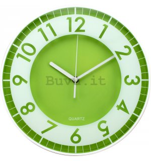 Orologio da parete: Moderno (bianco-verde) - 30 cm