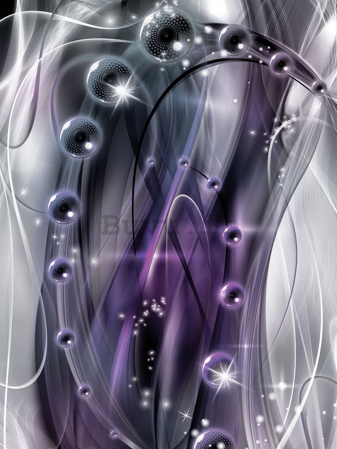 Fotomurale: Astrazione lucida (viola) - 184x254 cm
