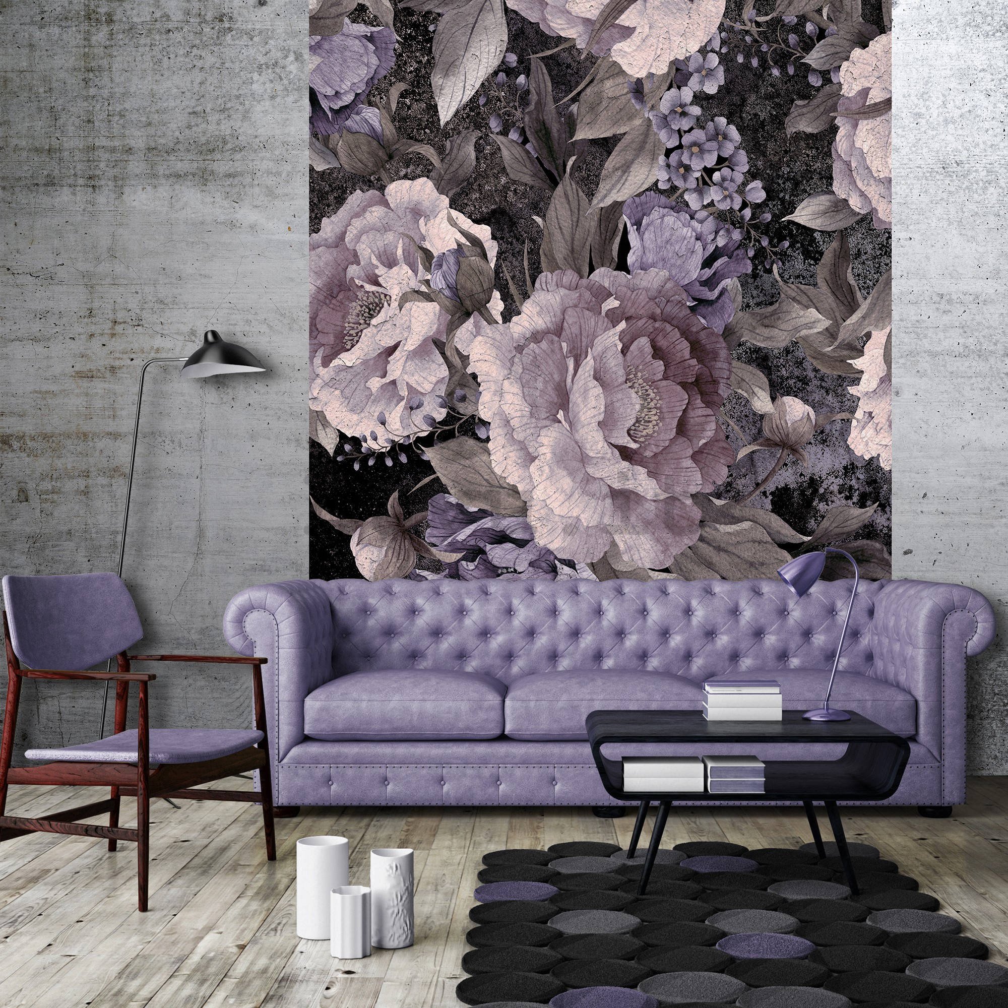 Fotomurale: Combinazione di fiori dipinti (3) - 184x254 cm