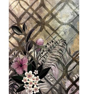 Fotomurale: Astrazione floreale dipinta (3) - 184x254 cm