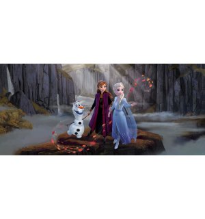 Fotomurale in TNT: Frozen II Anna, Elsa, Olaf (1) (panorama) - 202x90 cm