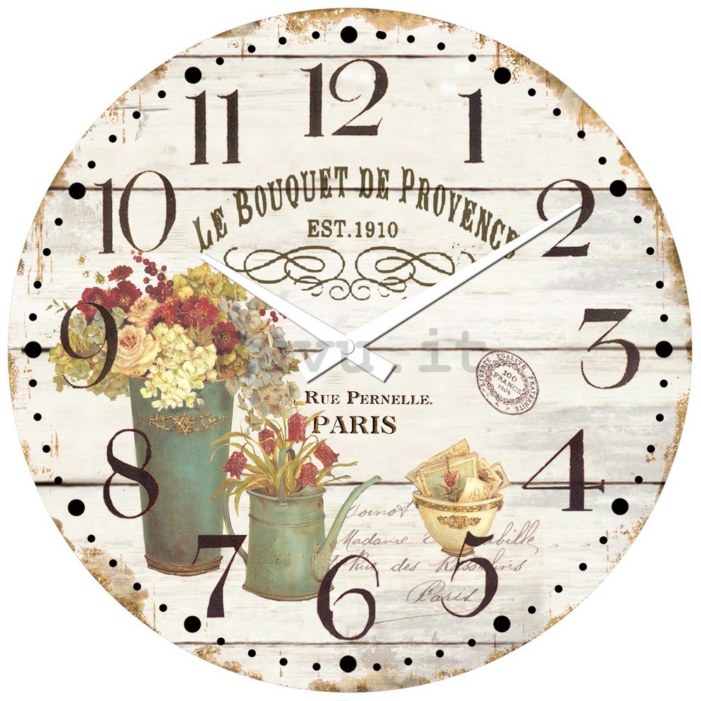 Orologio da parete in vetro: Le Bouquet de Provence - 30 cm