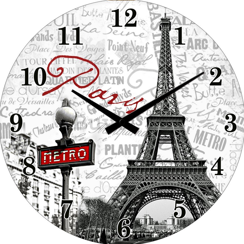 Orologio da parete in vetro: Parigi - 34 cm