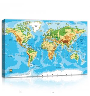 Quadro su tela: Mappa del mondo (3) - 60x40 cm