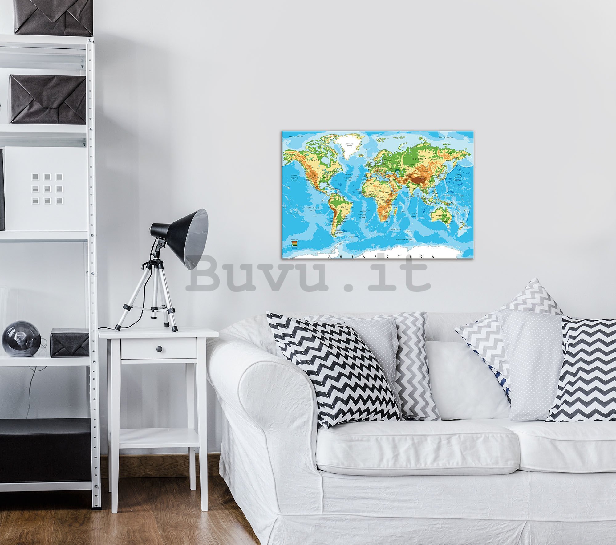Quadro su tela: Mappa del mondo (3) - 60x40 cm