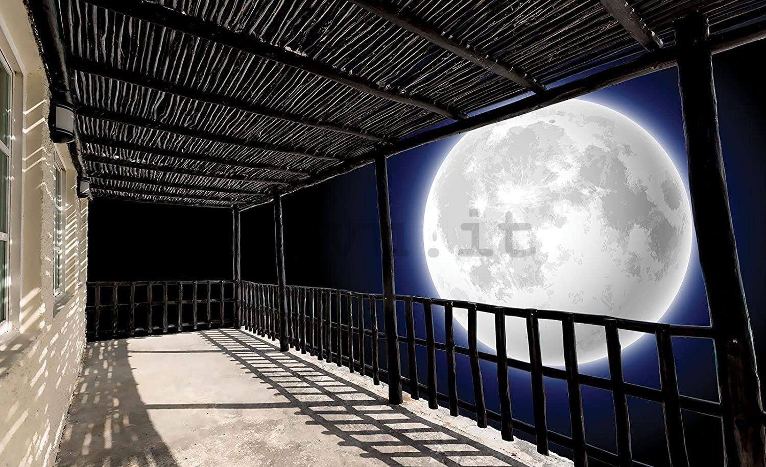 Fotomurale in TNT: Luna dietro il portico - 254x184 cm