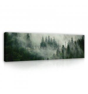 Quadro su tela: Nebbia sul bosco (1) - 145x45 cm