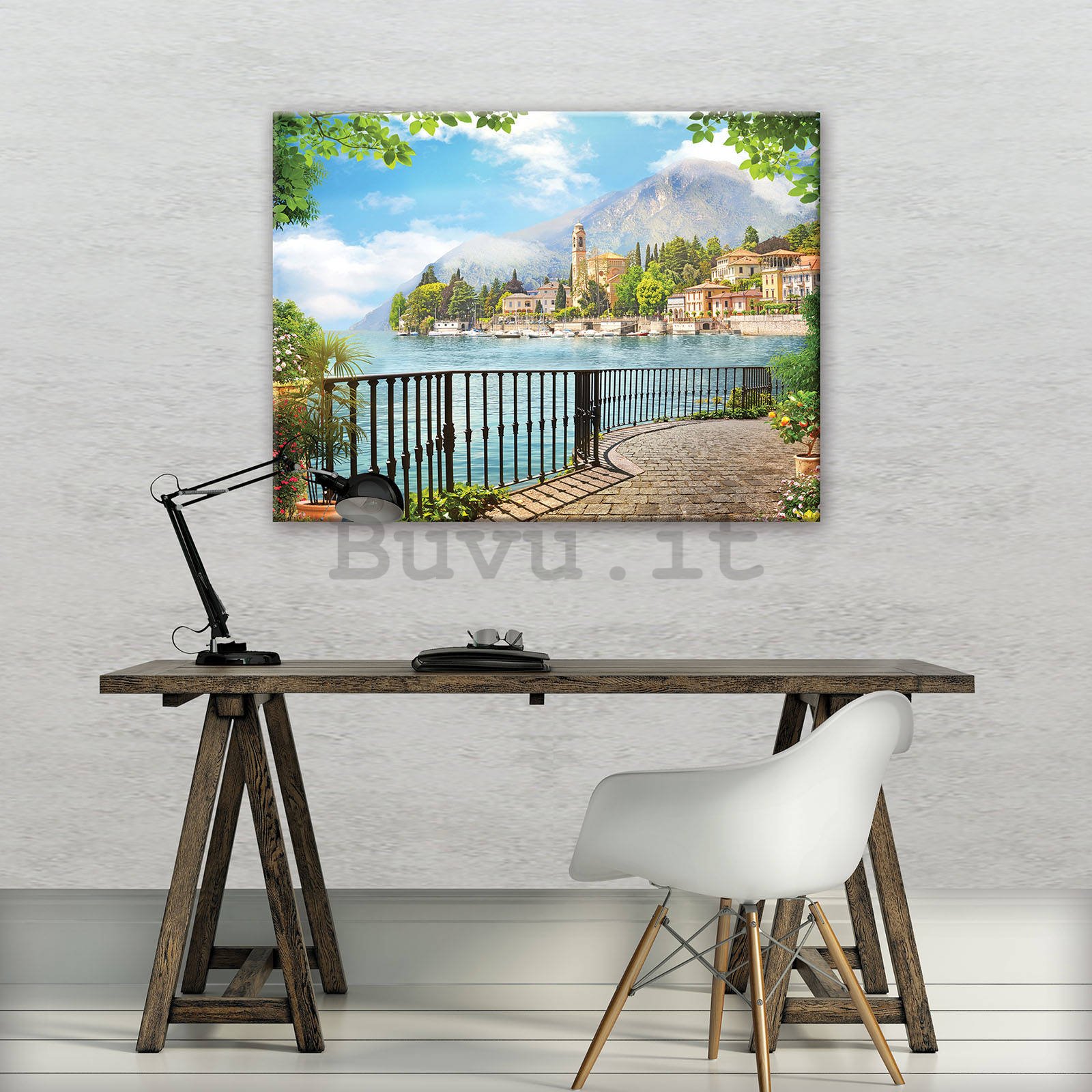 Quadro su tela: Vista del Lago di Como - 80x60 cm