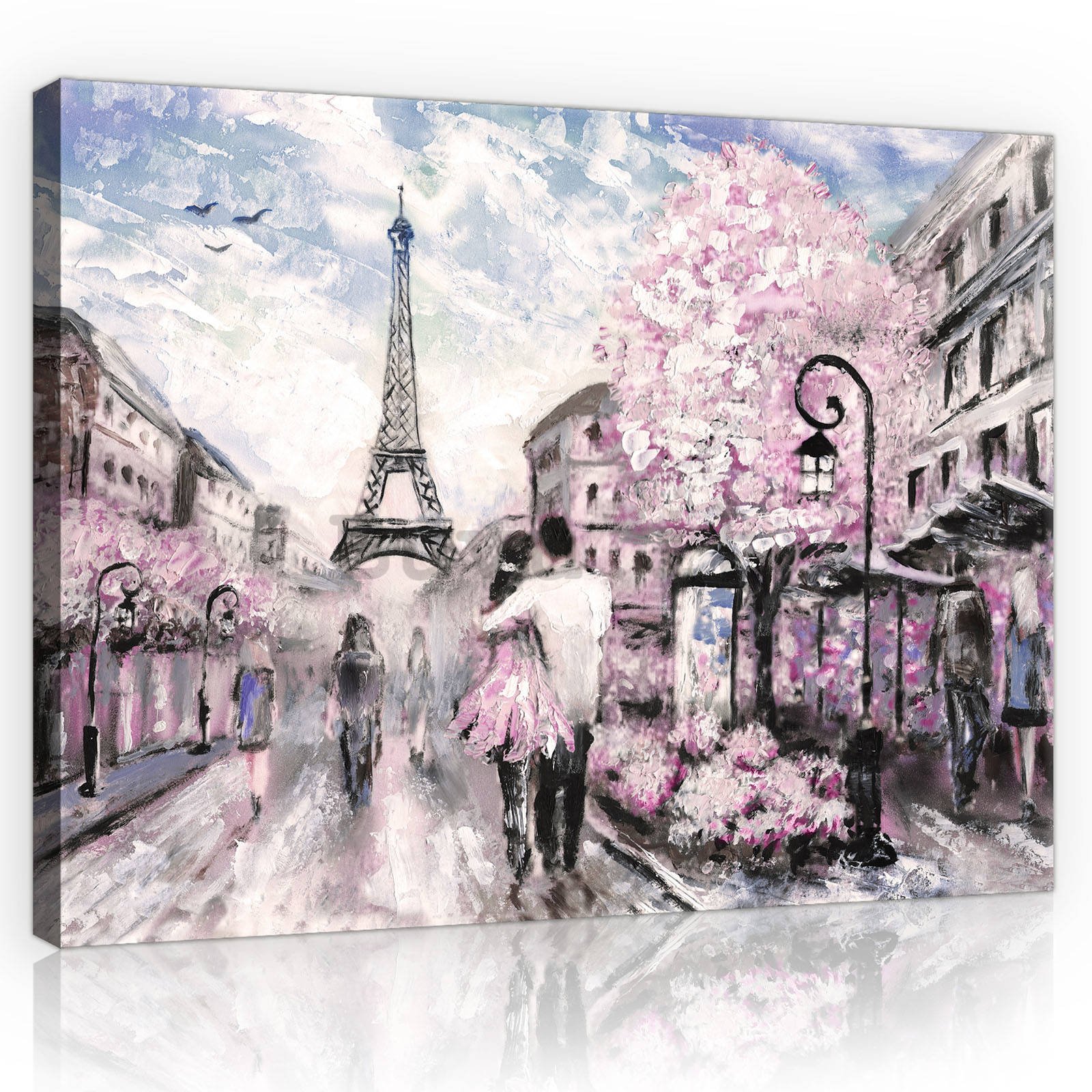 Quadro su tela: Parigi (dipinta) - 80x60 cm