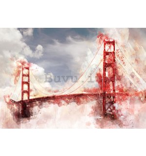 Fotomurale in TNT: Golden Gate Bridge (dipinto) - 104x70,5 cm