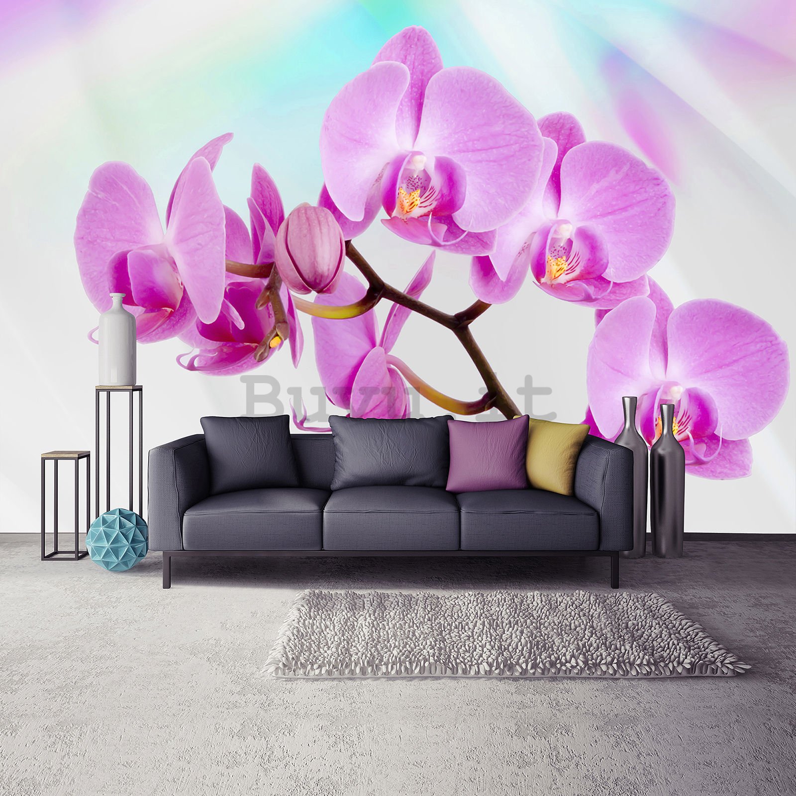 Fotomurale in TNT: Orchidea viola - 416x254 cm