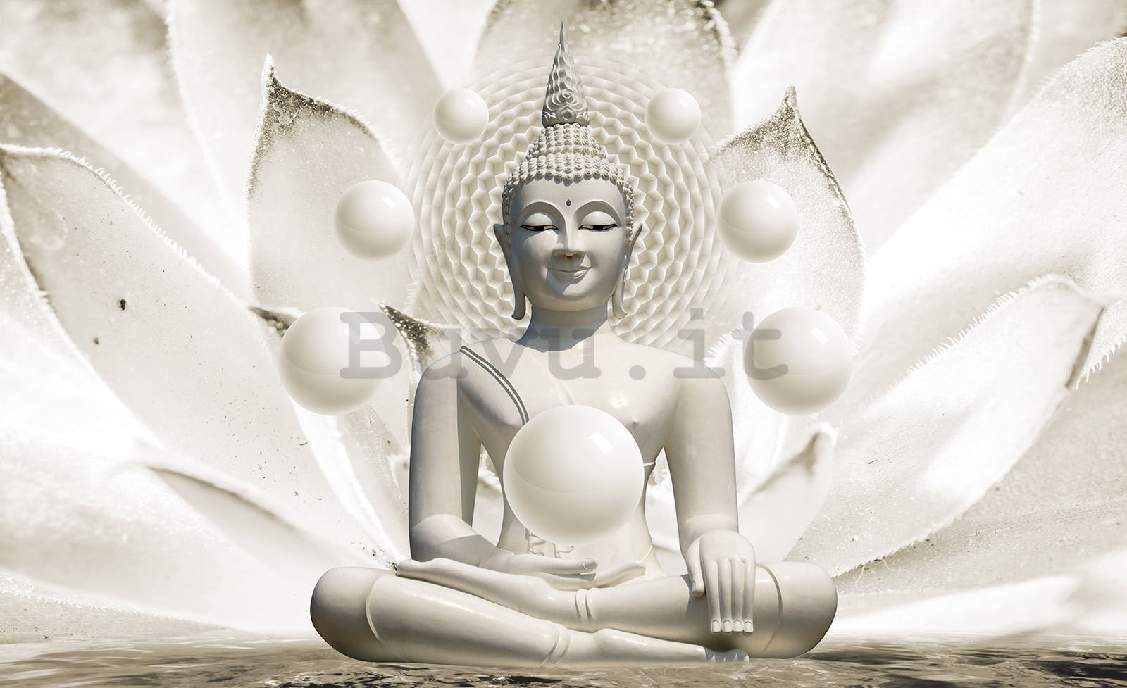 Fotomurale in TNT: Buddha bianco - 152,5x104 cm