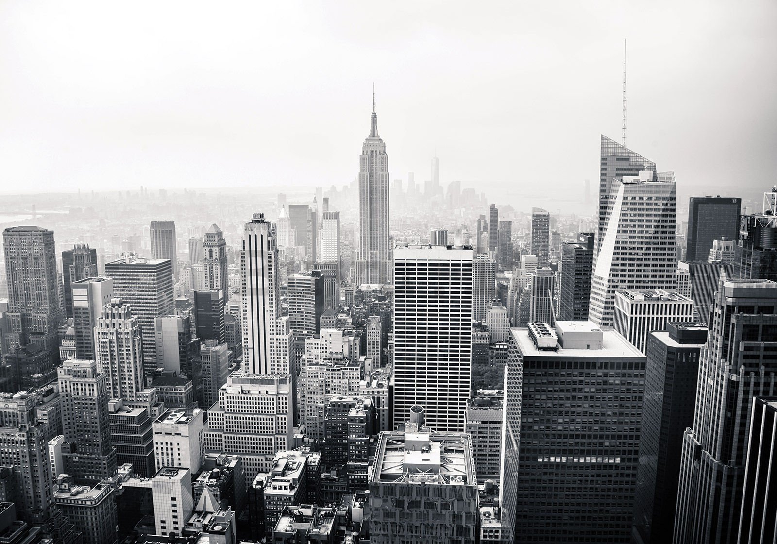Fotomurale in TNT: Manhattan in bianco e nero - 300x210 cm