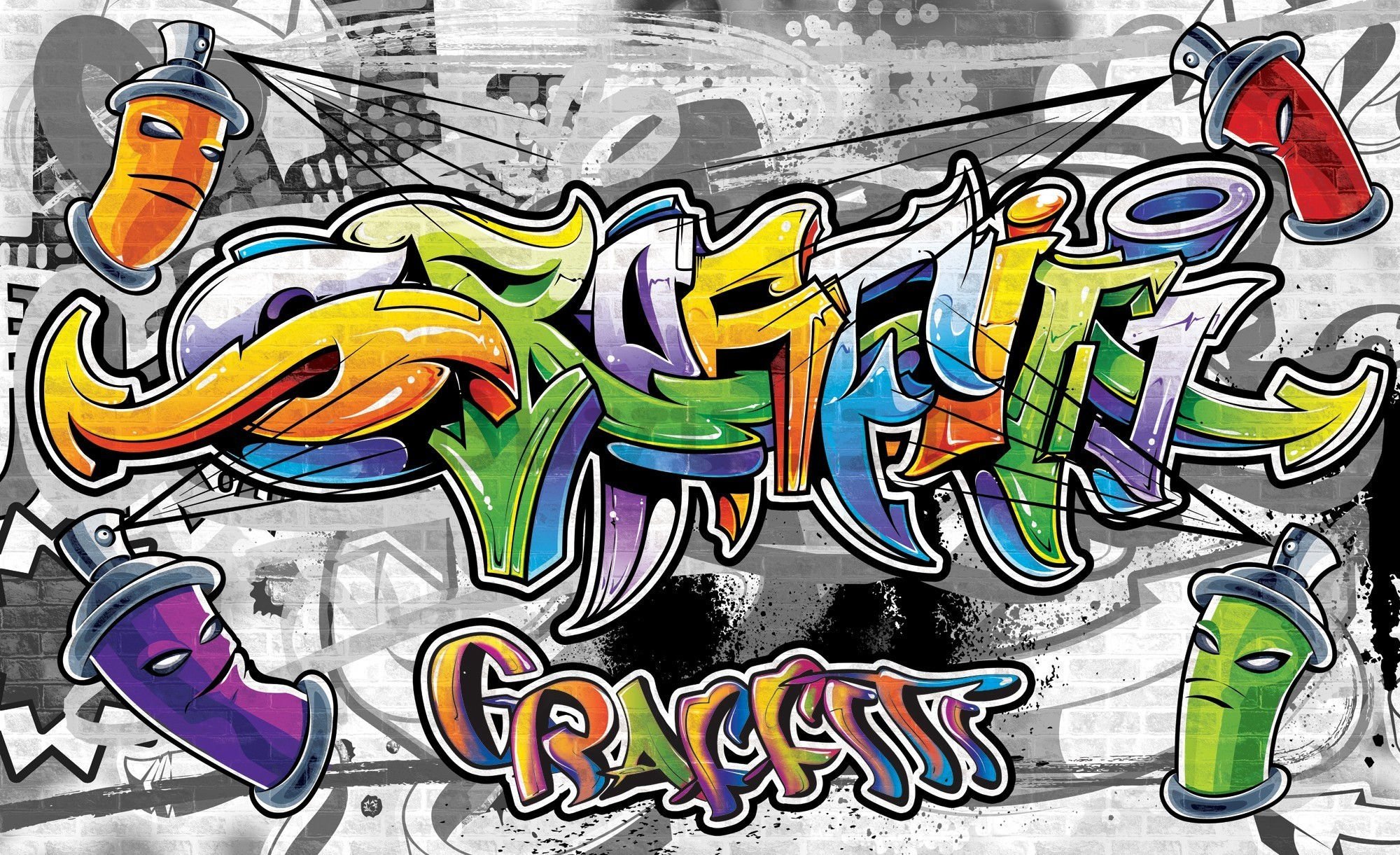 Fotomurale in TNT: Graffiti colorati - 104x70,5cm