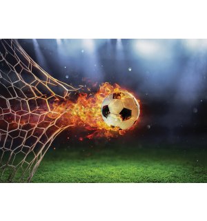 Fotomurale in TNT: Gol di calcio infuocato - 368x254 cm